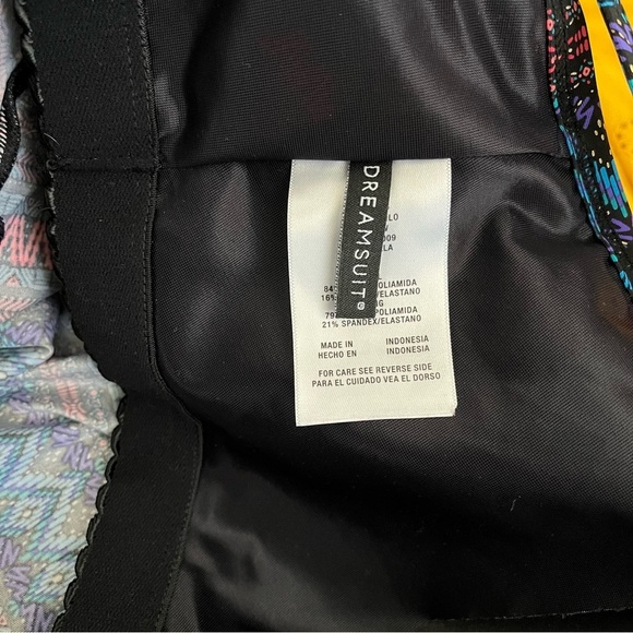 Dreamsuit Swimsuit Top Womens Plus 18W Navy Multicolorl Tankini Flowy Shelf Bra - Picture 6 of 6